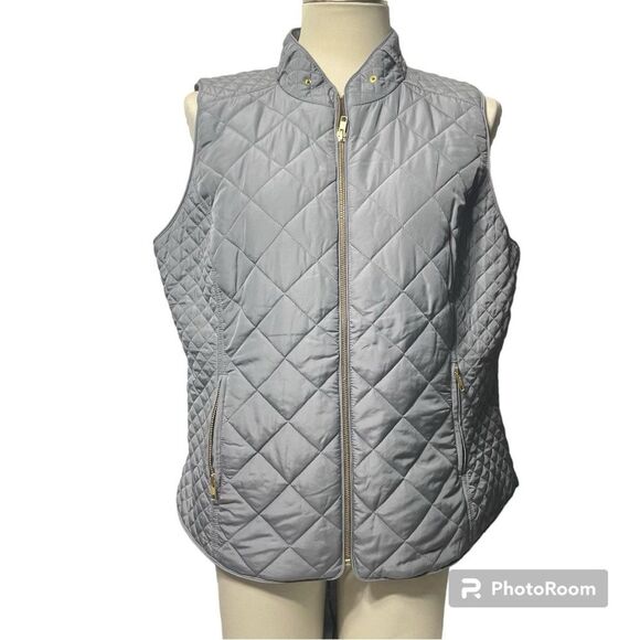 Crown & Ivy Quilted Sage Army Green Vest Size XL - Picture 1 of 9